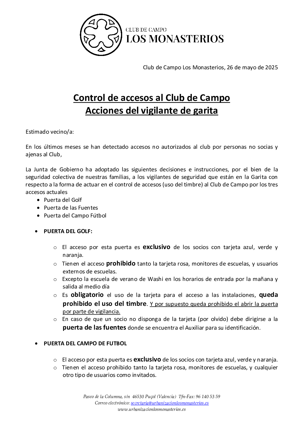 Control Accesos Club