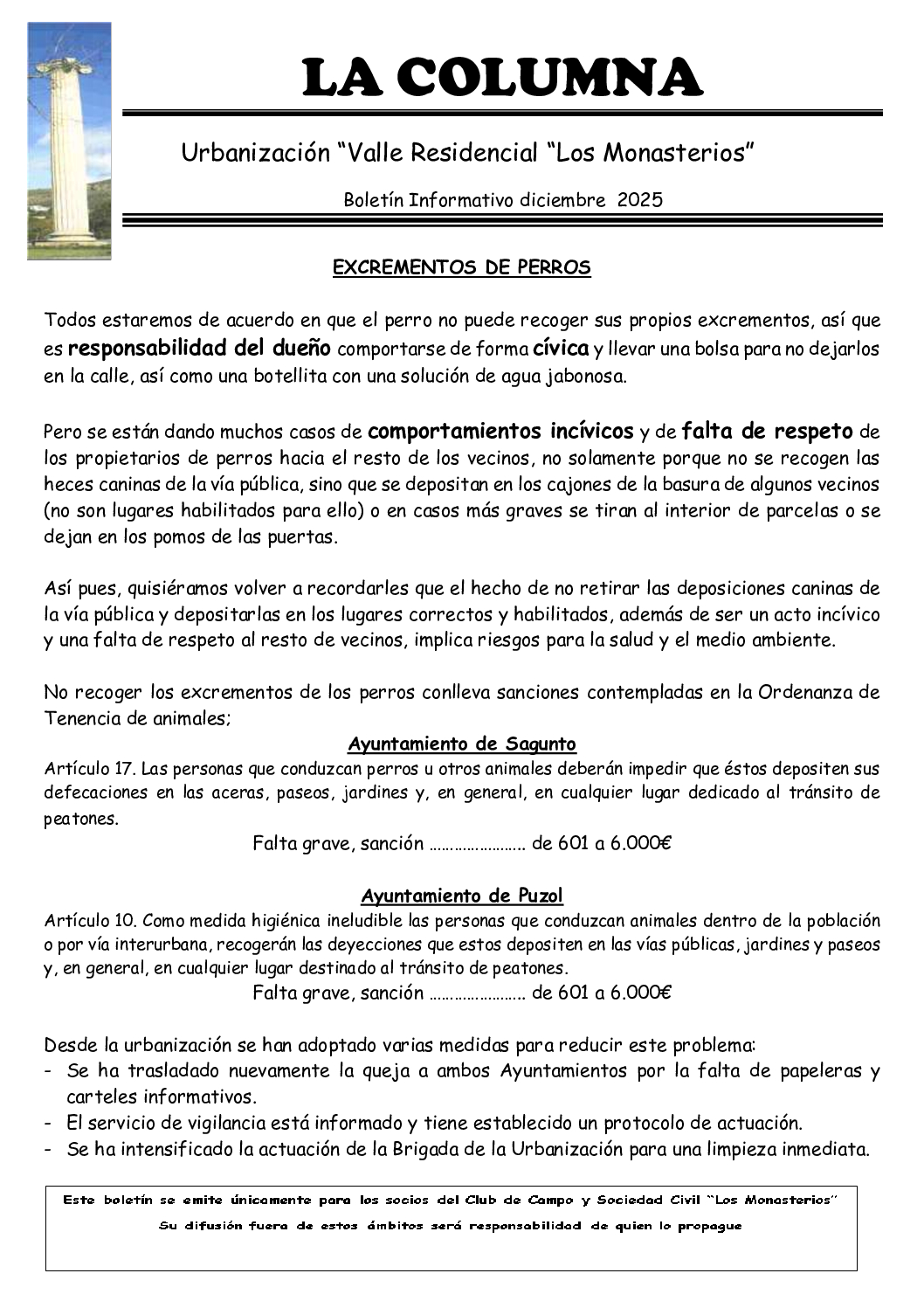 Boletín informativo “La Columna”