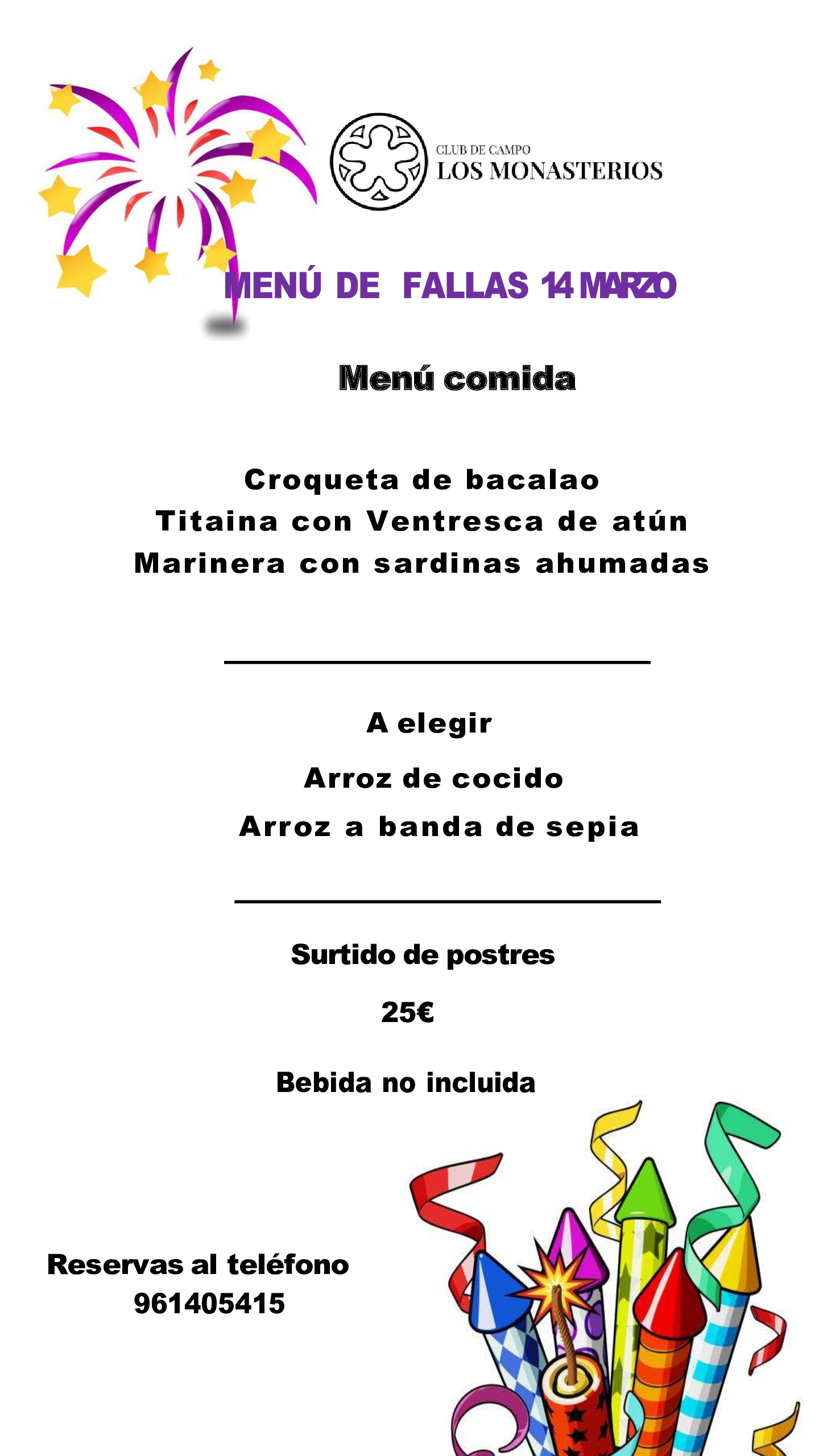 Menú 14 de marzo