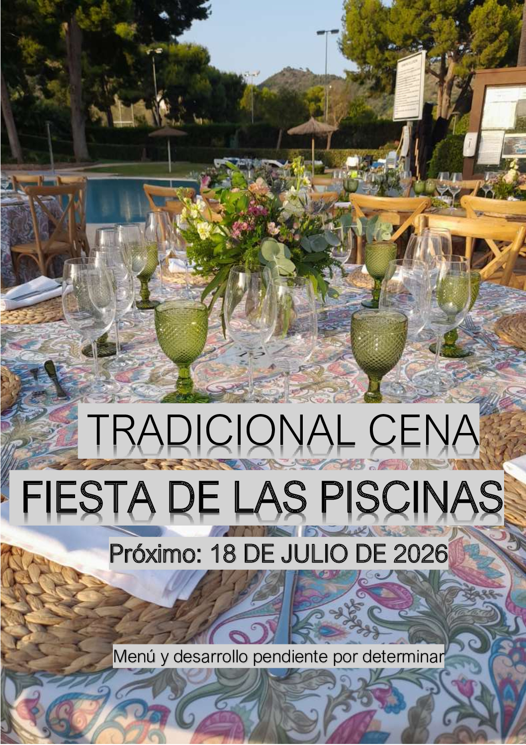 CENA DE LAS PISCINAS