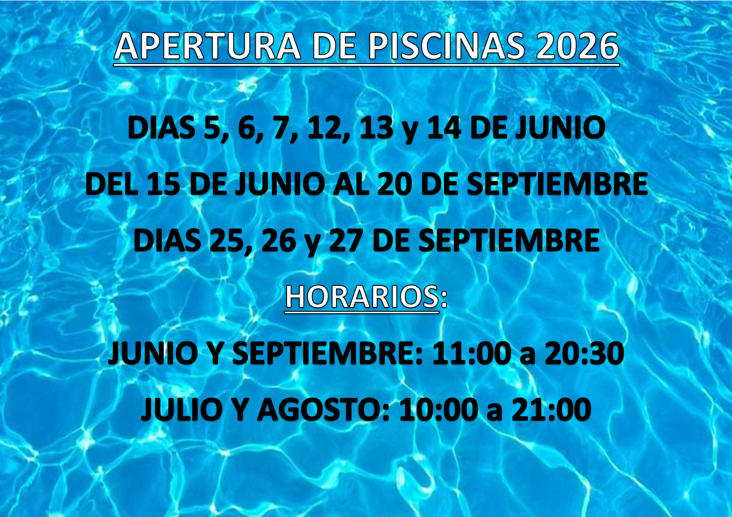 HORARIO PISCINAS