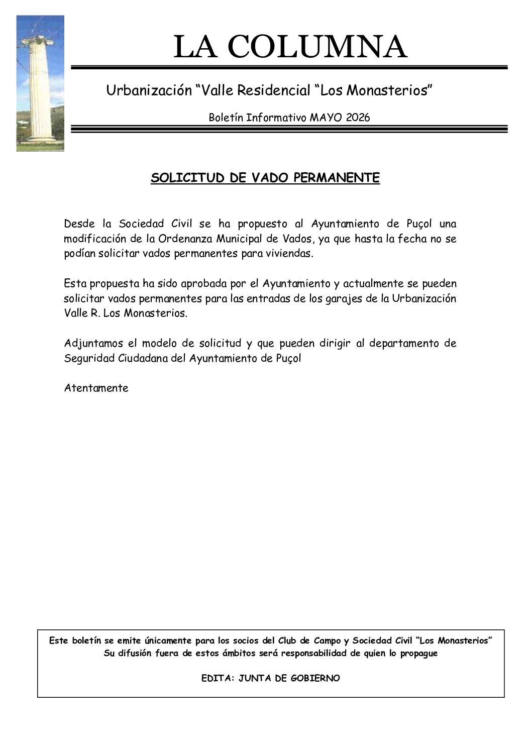 Boletín Informativo La Columna