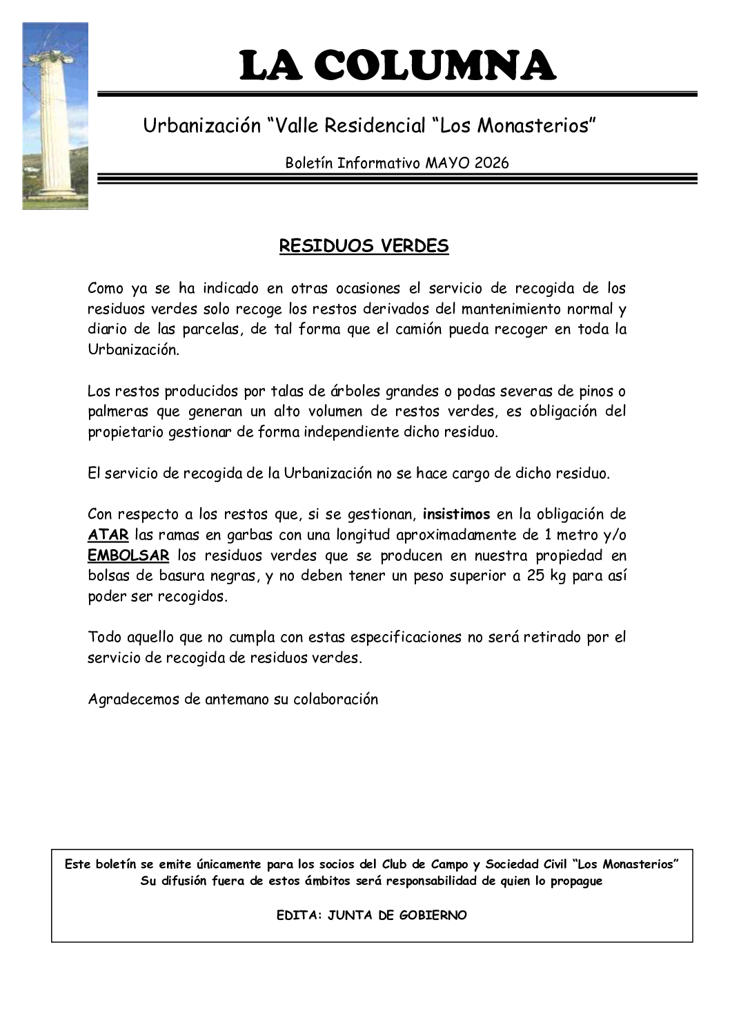 LA COLUMNA MAYO 2026