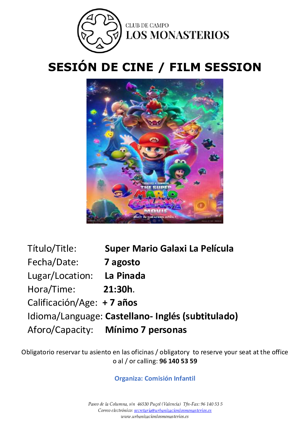 CINE DE VERANO